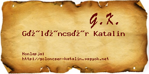 Gölöncsér Katalin névjegykártya
