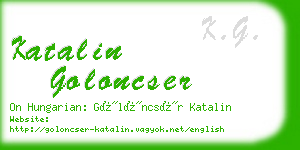 katalin goloncser business card